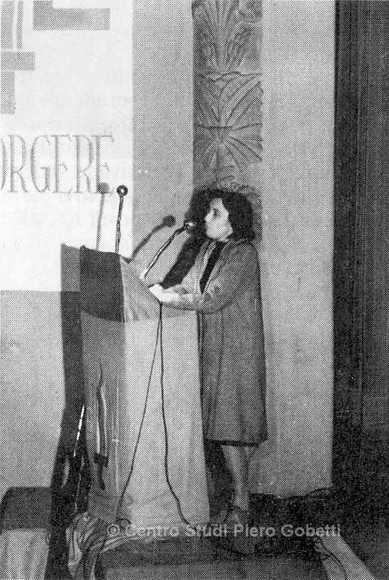 Ada Gobetti - 1946 auf dem Kongress des Partito d'Azione. Mit freundlicher Genehmigung: © Centro Studi Piero Gobetti
