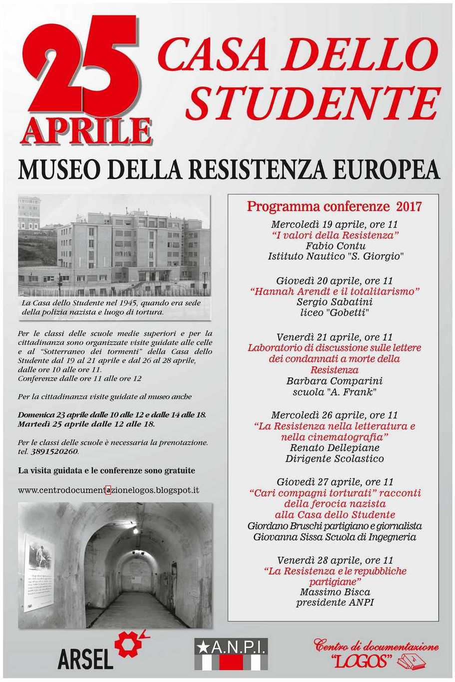 Casa dello Studente: Veranstaltungsprogramm zum Tag der Befreiung, 25. April 2017